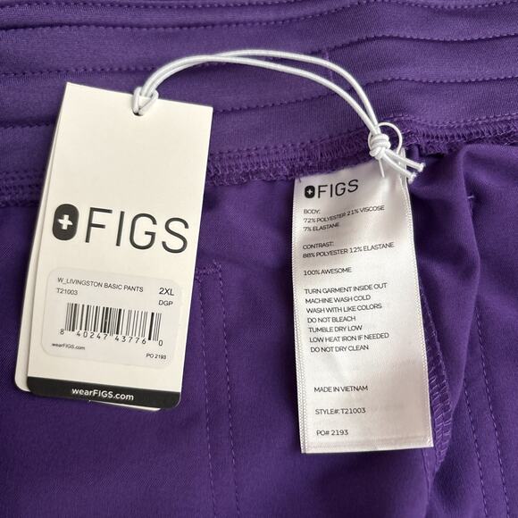 FIGS Scrub Set Womens Sz XL Casma/ Sz 2XL Livingston Purple Technical NWT - Picture 7 of 7